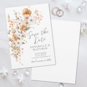 Elegante Wildblume Fall Botanische Hochzeit Save The Date