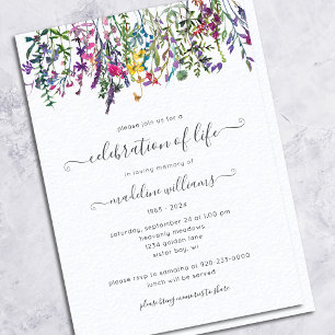 Elegante Wildblume Feier zur Beerdigung des Lebens