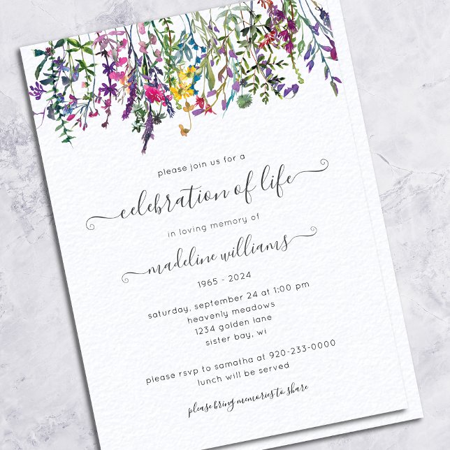 Elegante Wildblume Feier zur Beerdigung des Lebens (Von Creator hochgeladen)
