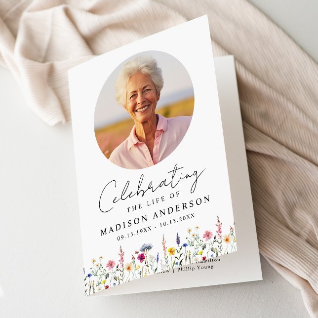 Elegante Wildblume Feier zur Beerdigung des Lebens Programm (Von Creator hochgeladen)