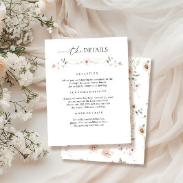 Elegante Wildblume für Hochzeiten Begleitkarte