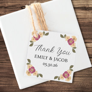 Elegante Wildblume Garden Boho Wedding Vielen Dank Geschenkanhänger