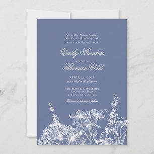 Elegante Wildblume Garden Script Hochzeit Einladung