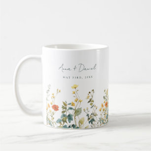Elegante Wildblume Gastgeschenk Hochzeit Kaffeetasse