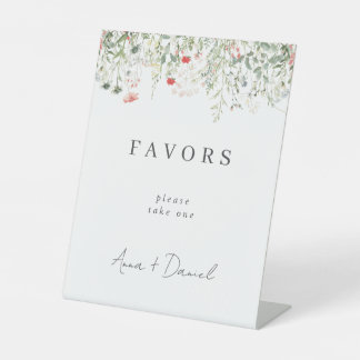 Elegante Wildblume Gastgeschenke Hochzeiten Sockelschild