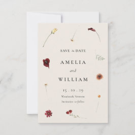Elegante Wildblume Herbst Hochzeit im Herbst Save The Date