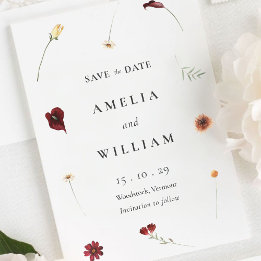 Elegante Wildblume Herbst Hochzeit im Herbst Save The Date