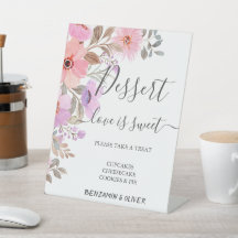 Elegante Wildblume Hochzeit Dessert Bar