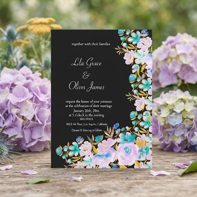 Elegante Wildblume Hochzeit Einladung (Von Creator hochgeladen)