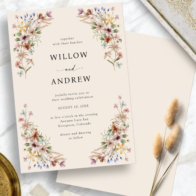 Elegante Wildblume Hochzeit Einladung (Elegant Wildflower Wedding Invitation
)