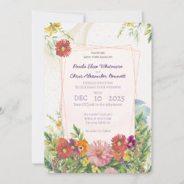 Elegante Wildblume Hochzeit Einladung