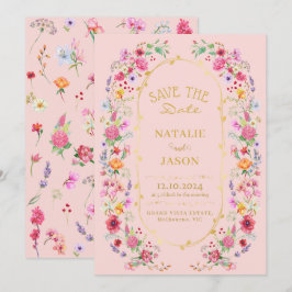 Elegante Wildblume Hochzeit im Wilhelm Garten Save The Date
