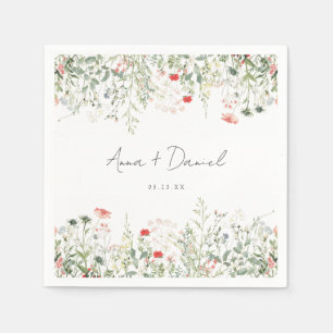 Elegante Wildblume Hochzeit Serviette