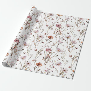 Elegante WildBlume Hochzeitspapier Boho Geschenkpapier