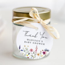 Elegante Wildblume Meadow Baby Shower Vielen Dank