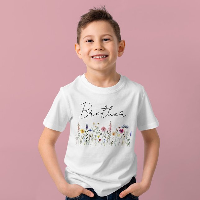 Elegante Wildblume Meadow Brother Babydusche T-Shirt (Von Creator hochgeladen)