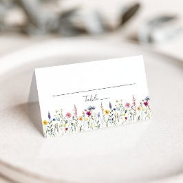 Elegante Wildblume Meadow Wedding Platzkarte