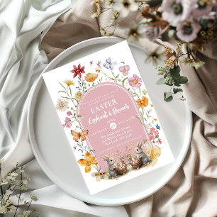 Elegante Wildblume Osterbrunch & Egg Hunt Party Einladung