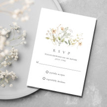 Elegante Wildblume Outdoor Hochzeit RSVP
