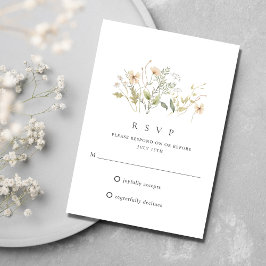 Elegante Wildblume Outdoor Hochzeit RSVP Karte