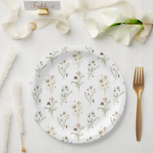 Elegante Wildblume Papierplatte Pappteller