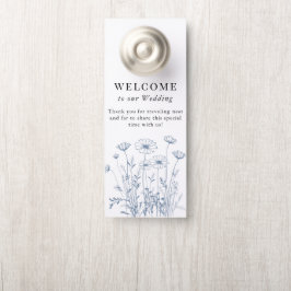 Elegante Wildblume Periwinkle Wedding Door Hanger Türanhänger