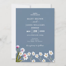 Elegante Wildblume Periwinkle Wedding Einladung