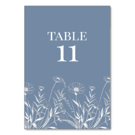 Elegante Wildblume Periwinkle Wedding Tischnummer