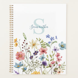 Elegante Wildblume Personalisiert Planer