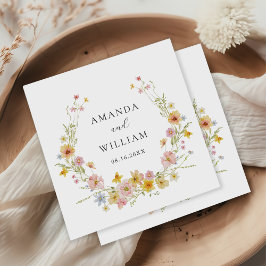 Elegante Wildblume Pink Bow Wedding Serviette