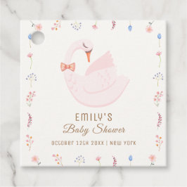 Elegante Wildblume Princess Swan Girl Babydusche Geschenkanhänger