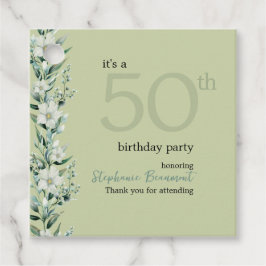 Elegante Wildblume Rosa Überraschung 50. Geburtsta Geschenkanhänger