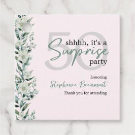 Elegante Wildblume Rosa Überraschung 50. Geburtsta Geschenkanhänger