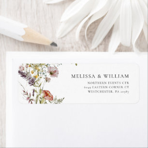 Elegante Wildblume Rücksendeadresse