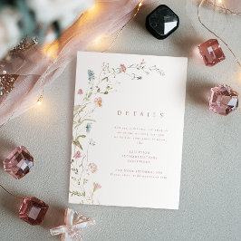 Elegante Wildblume Rustic Boho Hochzeiten Details Begleitkarte