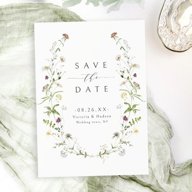 Elegante Wildblume Rustic Boho Wedding Save The Date (Elegant Wildflower Rustic Boho Wedding Save The Date)