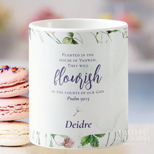 Elegante Wildblume Scripture Personalisiert Kaffeetasse (Von Creator hochgeladen)