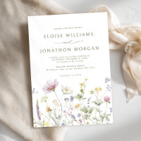 Elegante Wildblume Soft Pastel Botanische Hochzeit