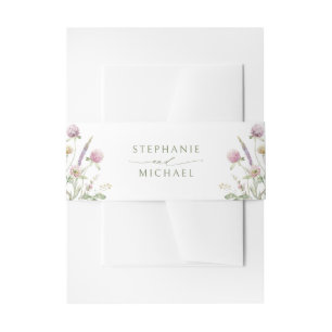 Elegante Wildblume Soft Pastel Botanische Hochzeit Einladungsbanderole