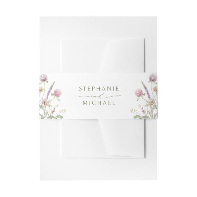 Elegante Wildblume Soft Pastel Botanische Hochzeit Einladungsbanderole (Vorderseite Beispiel)