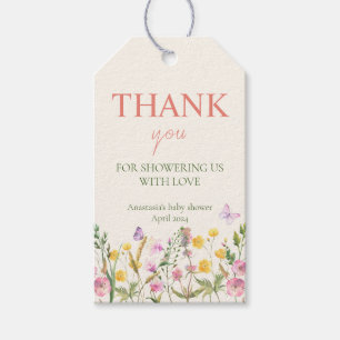 Elegante Wildblume Spring Baby Dusche Vielen Dank Geschenkanhänger