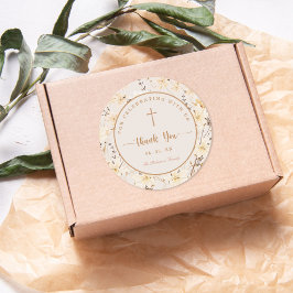 Elegante Wildblume Taufe / Christening Sticker