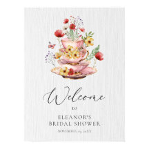 Elegante Wildblume Tea Party Brautparty Willkommen