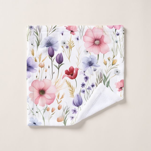 Elegante Wildblume Waschlappen (Waschlappen)