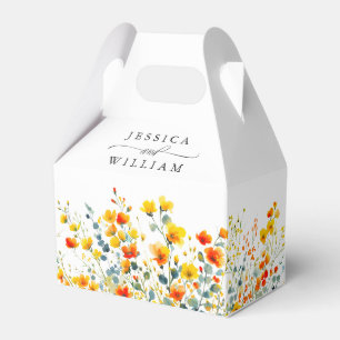 Elegante Wildblume Wasserfarbe Hochzeit Geschenkschachtel
