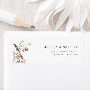 Elegante Wildblume Wasserfarbene Rücksendeadresse