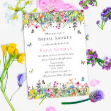 Elegante Wildblume Wasserfarbenes Brautparty