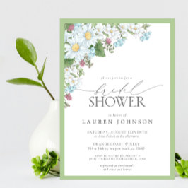 Elegante Wildblume Wasserfarbenes Brautparty Einladung