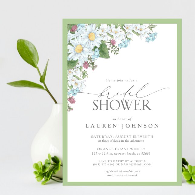 Elegante Wildblume Wasserfarbenes Brautparty Einladung (Bridal Shower Invitation!)