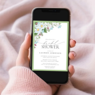 Elegante Wildblume Wasserfarbenes Brautparty Einladung